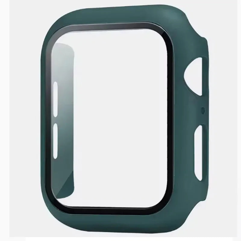 Tempered Glass+Case For Apple Watch 38-40mm 41mm 42mm 44mm 45mm 46mm Screen Protector Protective Cover iWatch 11 10 8 7 9 6 SE 5 LadyShow.Store
