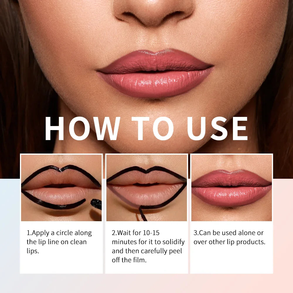 Waterproof Lip Liner Peel Off Tattoo Lipgloss Waterproof Long Lasting Matte Lip Tint Brown Contour Tear-off Lips Stain Cosmetic Tri Light Beauty