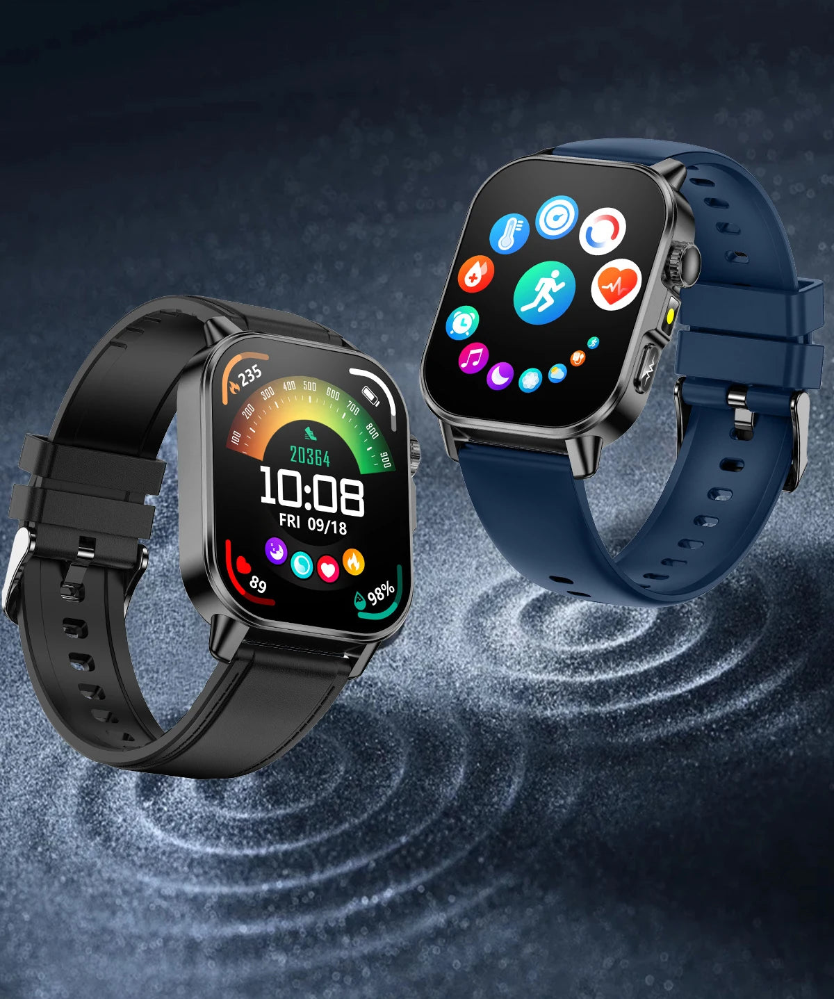 New Men Accurate Health Diagnosis ECG Smart Watch Blood Pressure Blood Oxygen Blood Fat Uric Acid Temp Bluetooth call Smartwatch Pi-Mart