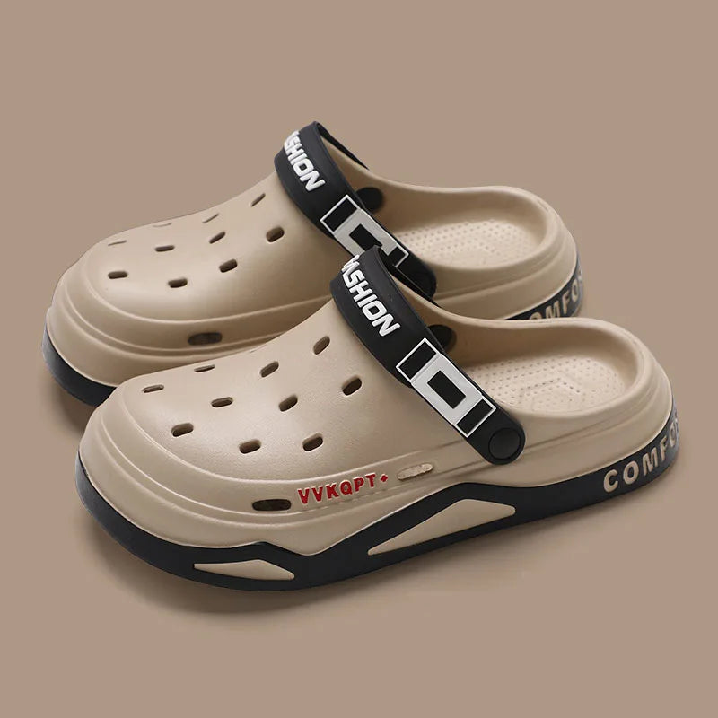 New fashion sandals Men's EVA casual comfortable hole garden shoes outdoor men's beach sandals indoor home unisex slippers Pi-Mart