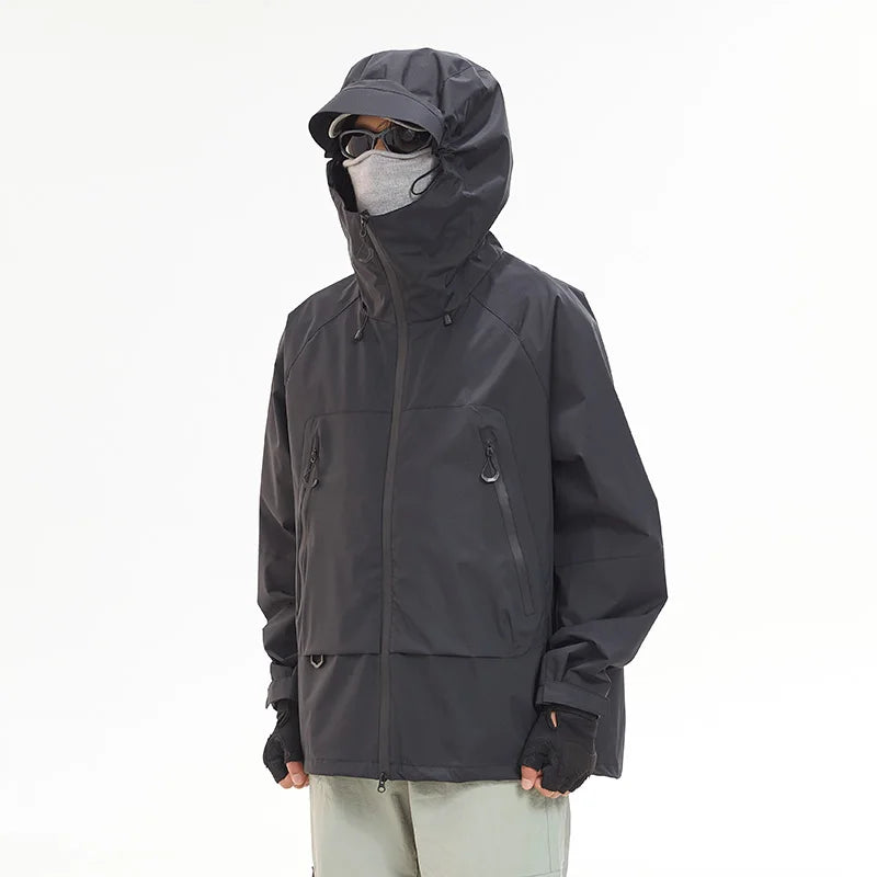 New Men Waterproof Hiking Jacket Women Windproof Sports Coat High Quality Hooded Jacket Outdoor Ride Climbing Running Jacket LadyShow.Store
