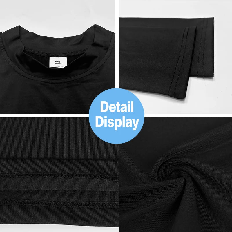 Mens Running T-shirts Autumn Fitness Long Sleeve Sport Shirt Jogging Gym Clothing Sportswear Quick Dry Compression T Shirts Pi-Mart