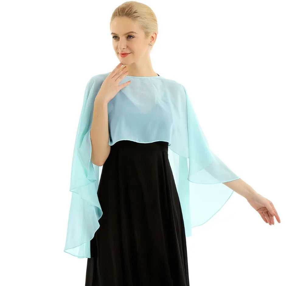 Elegant Chiffon Wedding Wrap for Women Evening Capes Bridal Jacket Accessories LadyShow.Store