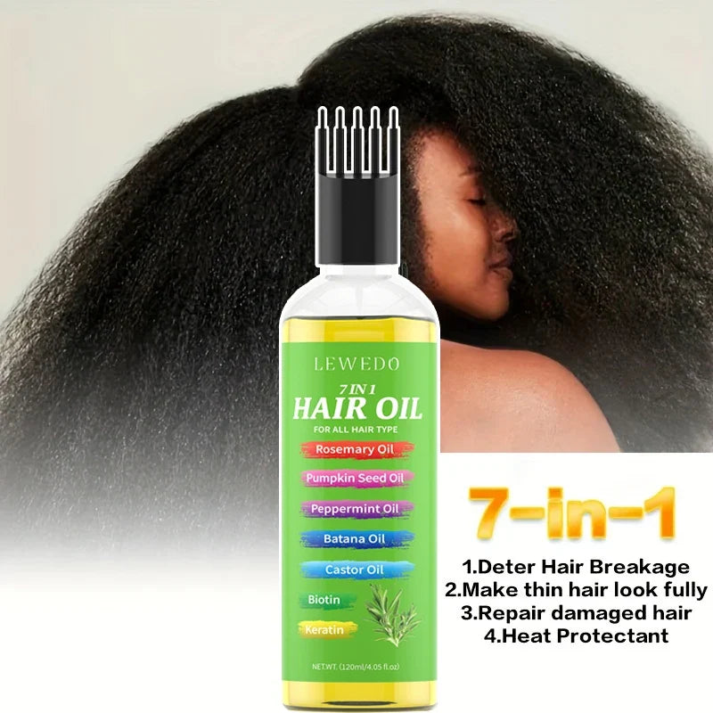 7 In 1 Hair Oil For All Hair Type Rosemary Batana Hair Growth Oil Keratin Biotin Castor Oil Hair Care Oil Beauty Health Product Tri Light Beauty