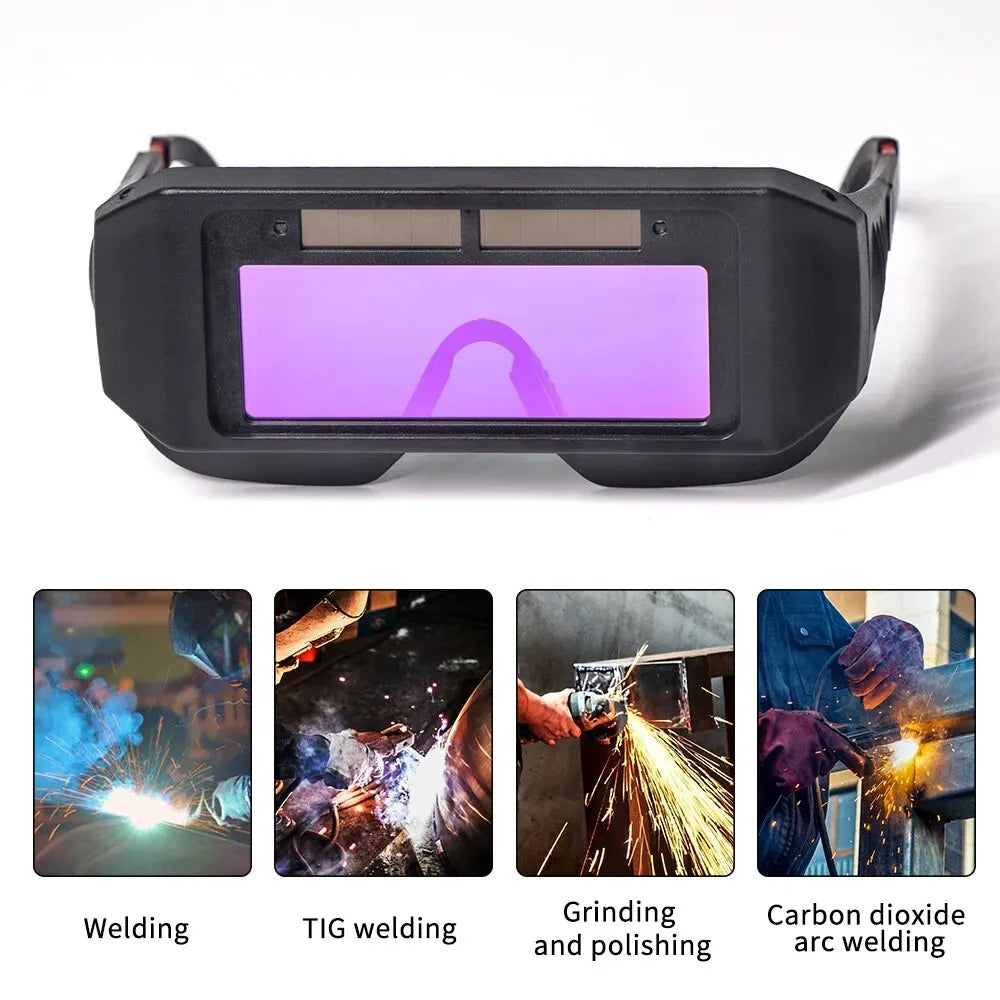 Solar Powered Welding Helmet Auto Darkening Welding Goggles LCD Welder Glasses for TIG MIG MMA Plasma Welder Glasses Pi-Mart