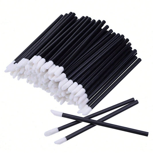 100pcs/Set Disposable Lip Brushes, Makeup Applicator Wands For Lipstick, Lip Gloss, Cosmetic Beauty Tools Kit,Giveaways Pi-Mart