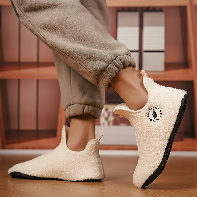 New Men Winter Slippers High Quality Light Weight Disign Shoes Fashion Women Plush Slipper Warm Slip on Casual Shoe for Couples Pi-Mart