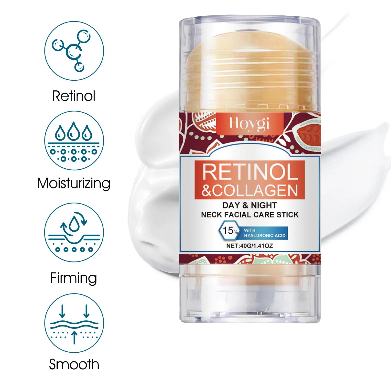 Retinol & Collagen Neck Cream - 40g | Firming, Moisturizing & Lifting | Hyaluronic Acid for All Skin Types Pi-Mart
