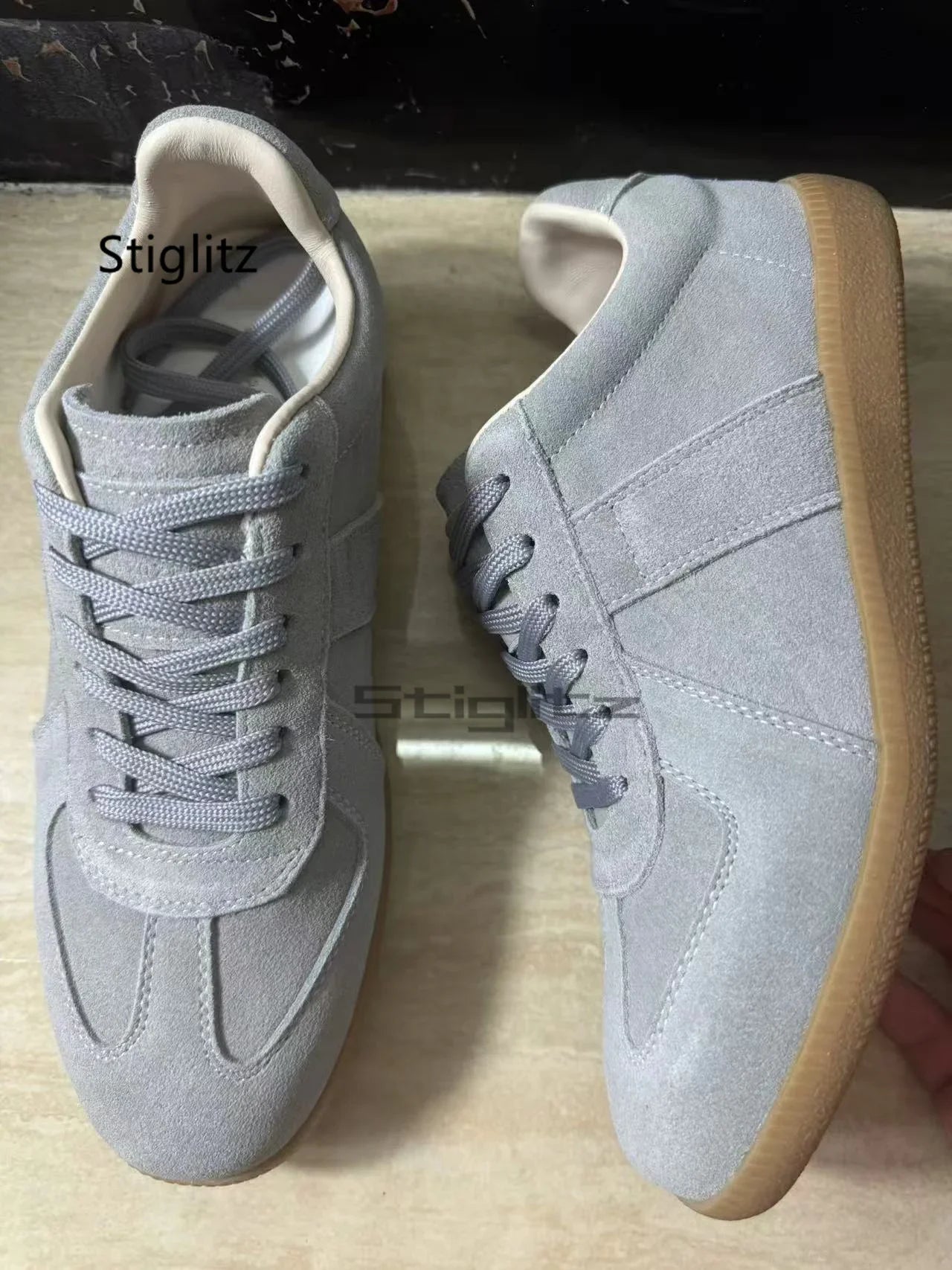Sports Flat Casual Couple Shoes Men Women Classic Trendy Versatile Suede Leather Lace Up Sneakers Spring Autumn Training Shoes Pi-Mart