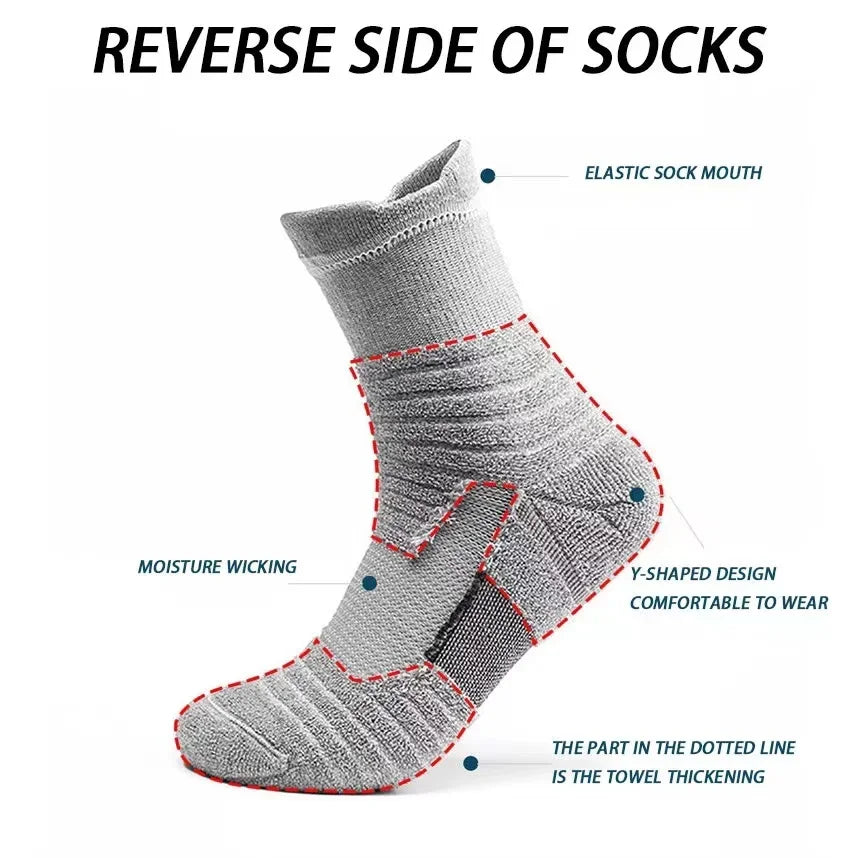 1/3 Pairs Anti-slip Football Socks Men Cotton Sock Short Long Tube Soccer Basketball Sport Socks Breathable Deodorous Sock 39-45 Pi-Mart