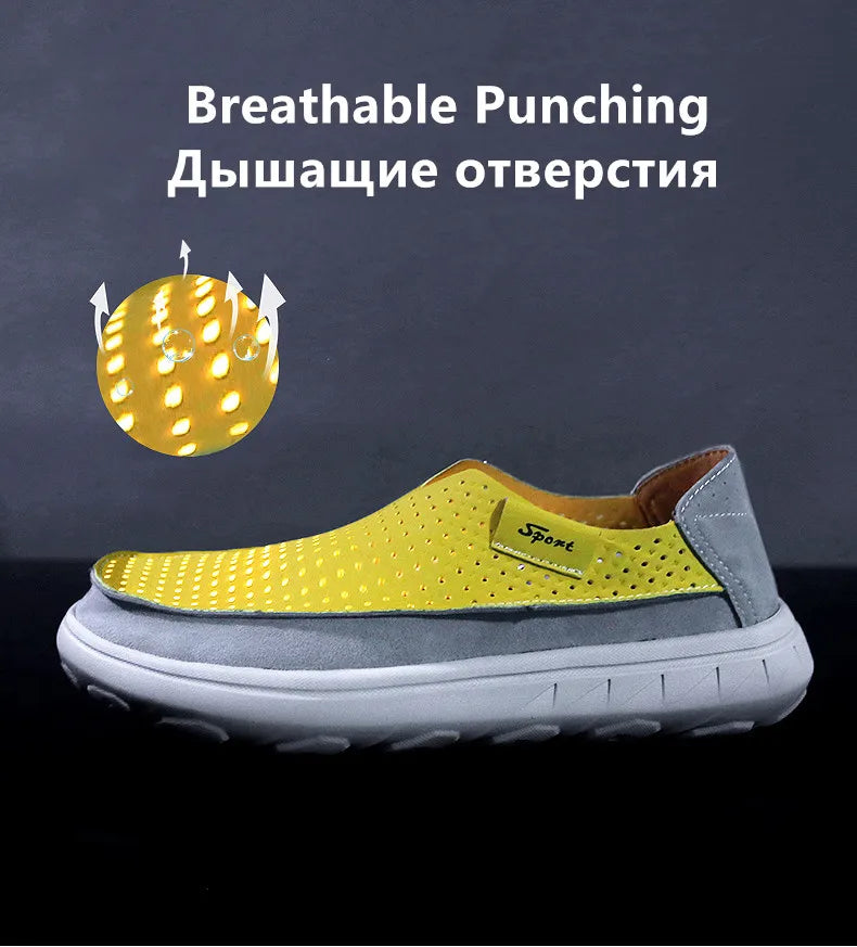 2026 New Men's Casual Shoes Fashion Comfortable Men's Shoes High Quality Leather Men Driving Shoes Handmade Flat Shoes Size 46 Pi-Mart