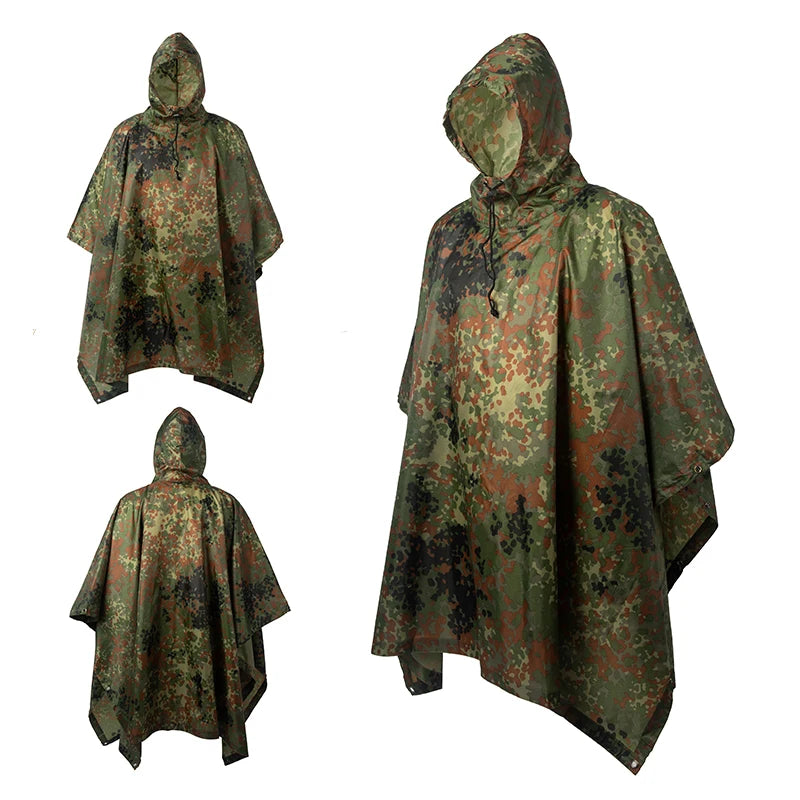 Man Military Impermeable Zipper Camo Raincoat Waterproof Rain Coat Men Raincoat Women Awning The Rain Motorcycle Rain Poncho Pi-Mart
