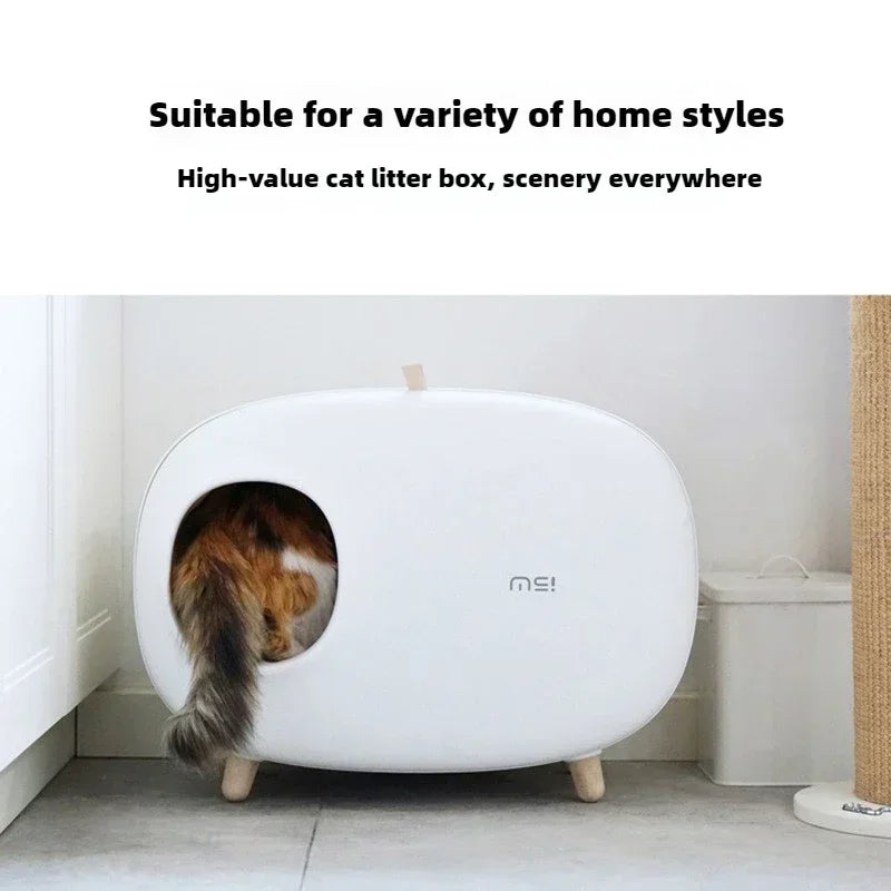 Makesure Cat Litter Box Fully Enclosed Cat Toilet Pet Supplies High-value Cat Toilet Automatic Self-cleaning Litter Box Pi-Mart