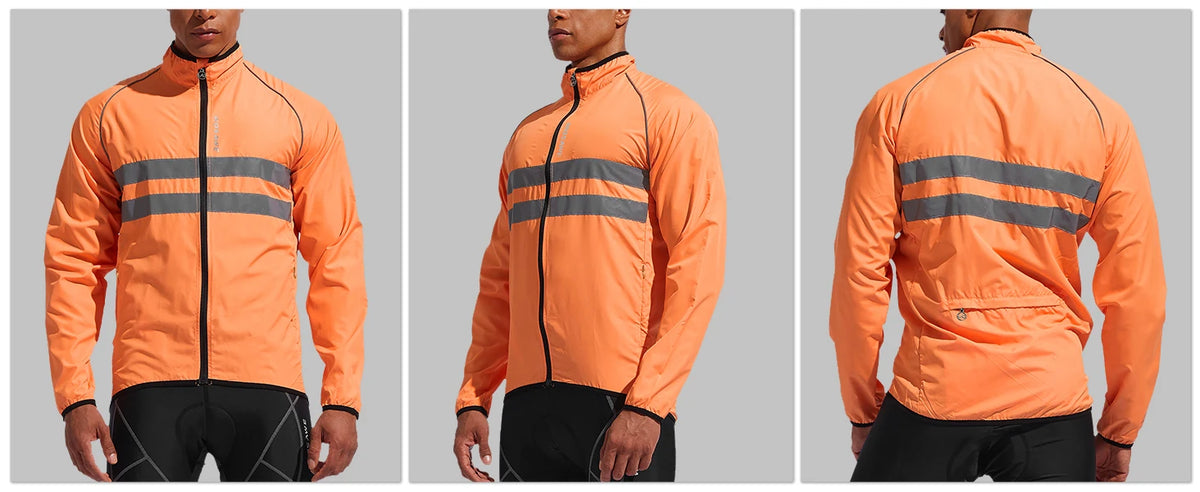 WOSAWE Men Cycling Windbreaker MTB Bicycle Long Sleeve Coat Water Resistant Outdoor Sport Jersey Bike Jacket Cycling Clothing Pi-Mart