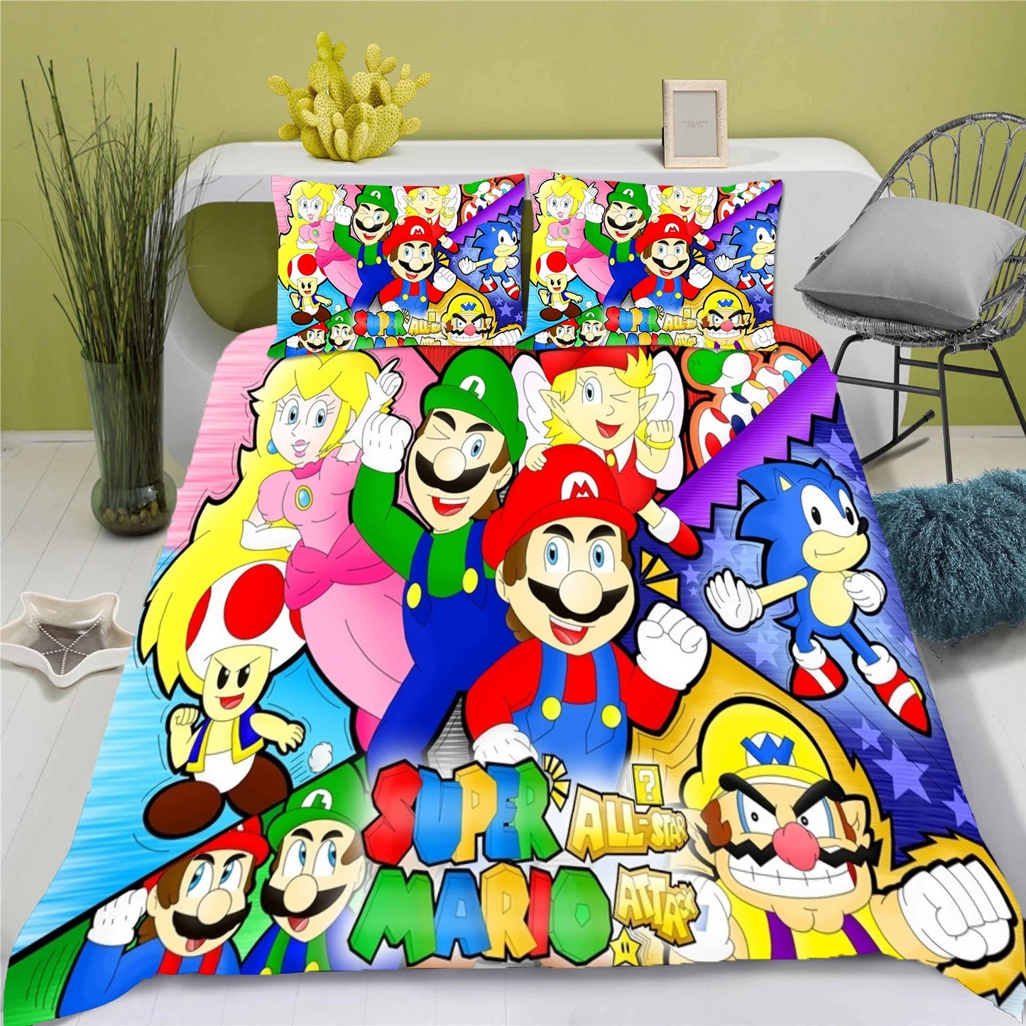 Anime Cartoon Duvet Cover 3D Printing Cute Children's Bedroom Set Polyester Adult Gift  2/3pcs Baby Bedding Pi-Mart