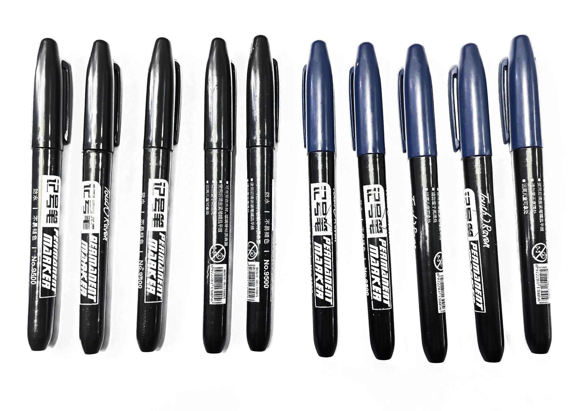 6 PCS Permanent Marker Pen Manga Drawing Markers Black Blue Red Waterproof Ink Sketch Pens Stationery Art School Supplies Pi-Mart