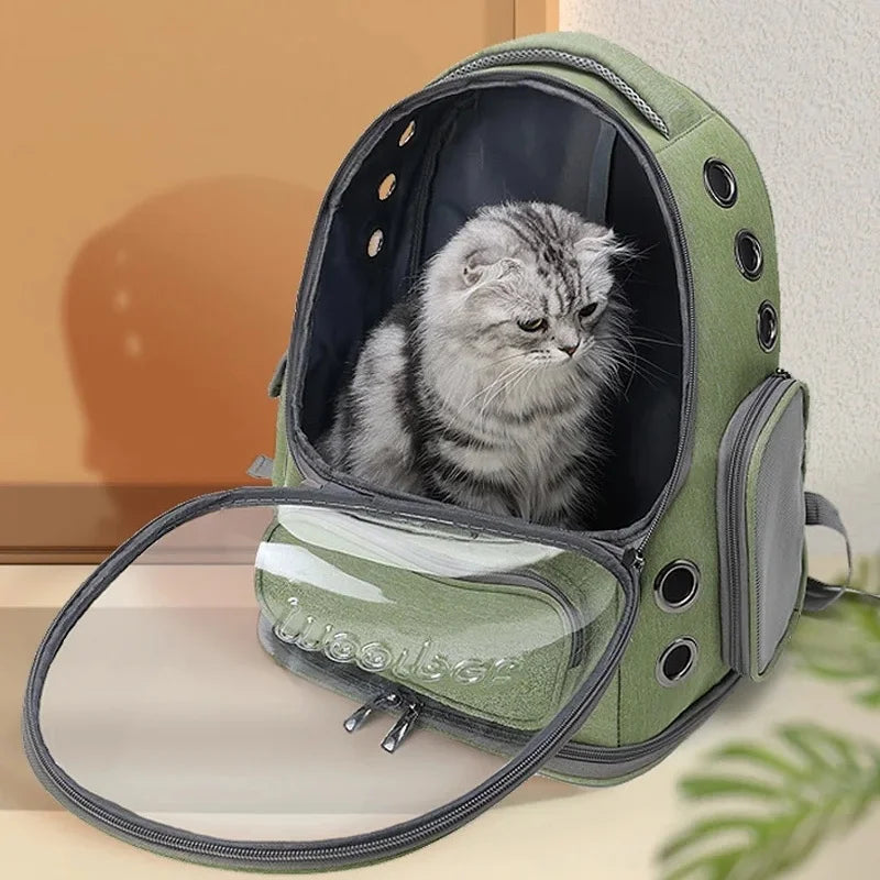 Pet Cat Carrier Bag Outdoor Travel Backpack for Cats Small Dogs Breathable Cat Carrying Bag Pet Supplies Transparent Pi-Mart