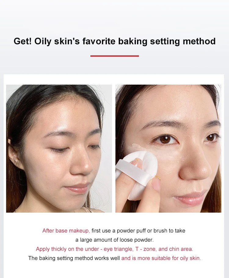 Oil Control Loose Powder Can Reduce Pores and Fine Lines, With a Long-lasting Matte Effect and Natural Facial Makeup Powder Pi-Mart