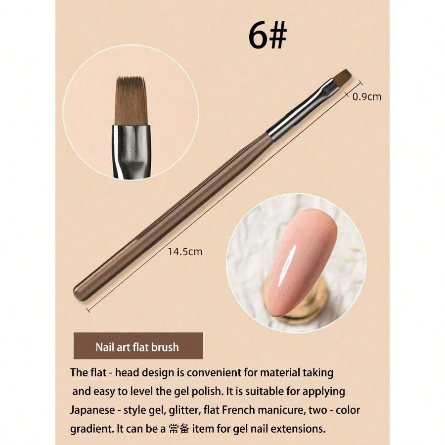 Acrylic Nail Brush Set Acrylic Powder Brush PolyExtension Gel Brush Nail Polish Carving Pen ForWomen Home Solon Diy Nail Art Brushes NailPen,Pinceau Ongle Gel Tri Light Beauty