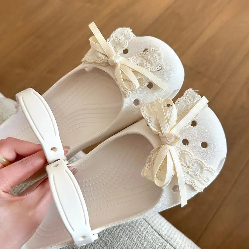 Elegant Polka Dot Bowknot DIY Shoes Charms Set 2026 New Luxury Faux Pearl Ballet Clogs Accessories Woman's Shoes Decorations Pi-Mart