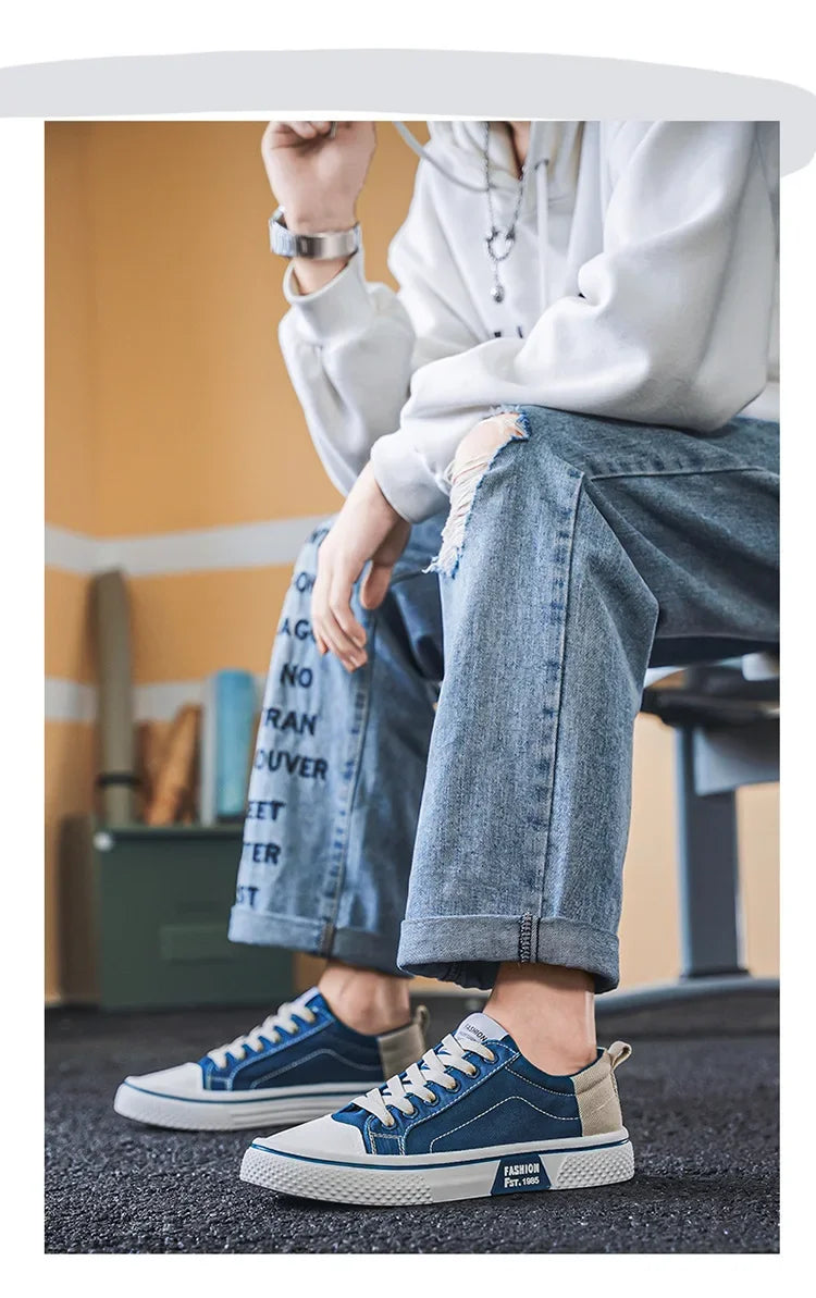 2026 New Summer Men's Breathable Versatile Skateboarding Shoes Men's Soft Bottom Casual Sports Trend Fashion Canvas Shoes 48size Pi-Mart