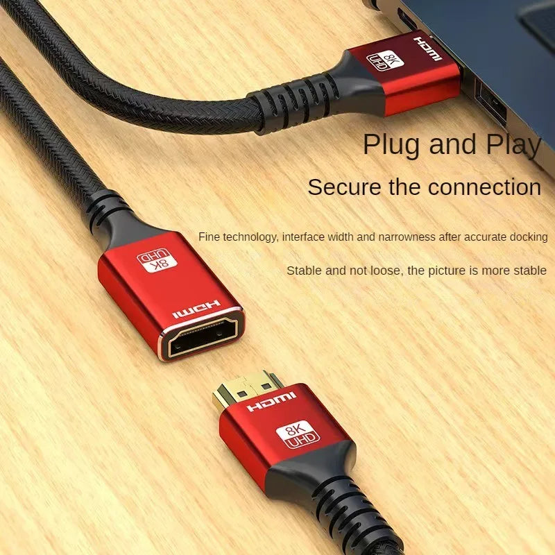 8K HDMI2.1 Cable High Speed HDMI 8K Cable 60HZ 2.1V 4K 144HZ 3D TV Computer Monitor Projector PS Game Console Audio And Video Pi-Mart