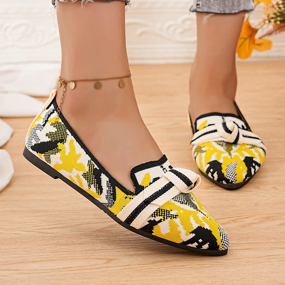 New Women's Loafers Ballet Flat Shoes Spring/autumn Fashion Pointed Toe Casual Low Heeled Women's Flat Shoes  Size 36-43 Pi-Mart