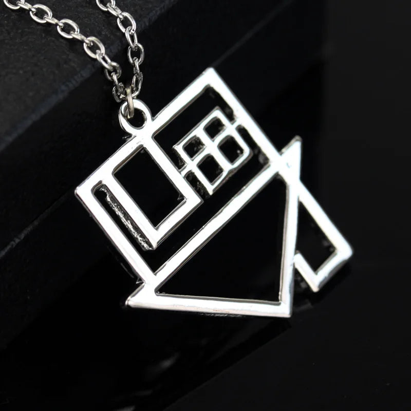 Hip Hop Rock Style Hollow House Pendant Necklace Punk Creative Trend Men Sweater Chain Fashion Clothing Jewelry Accessories Gift Pi-Mart