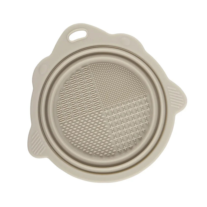 Silicone Makeup Brush Cleaner Folding Powder Puff Cleaning Bowl Eyeshadow Brushes Washing Soft Mat Beauty Tools Scrubber Box Pi-Mart