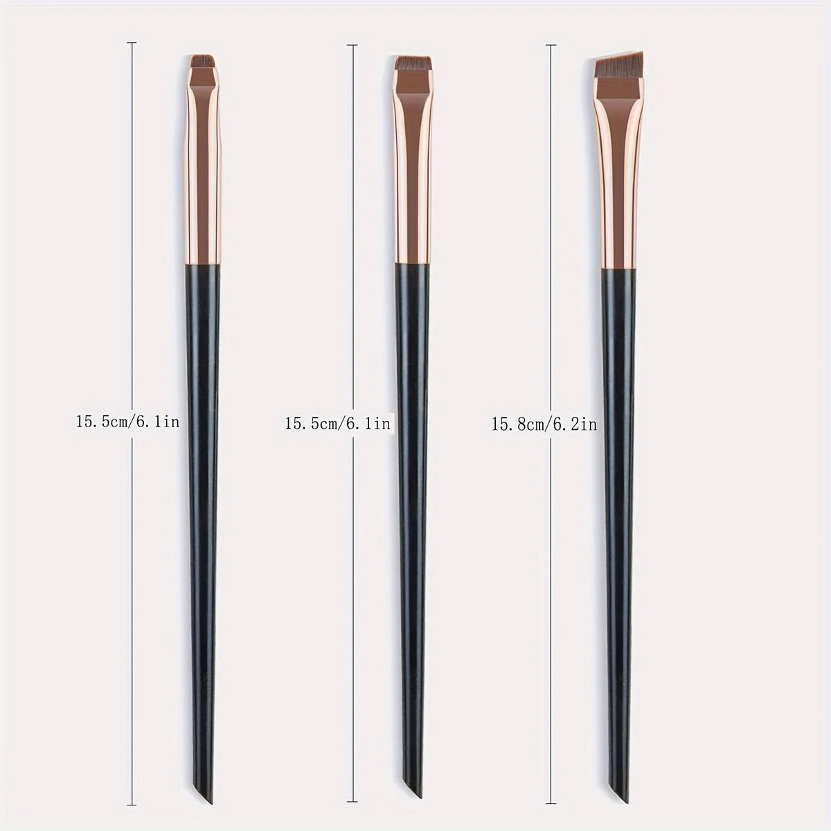 3pcs Professional Makeup Brush - Precision Eyebrow, Eyeliner, Powder Application - with Nylon Bristles - for Natural Definition Pi-Mart