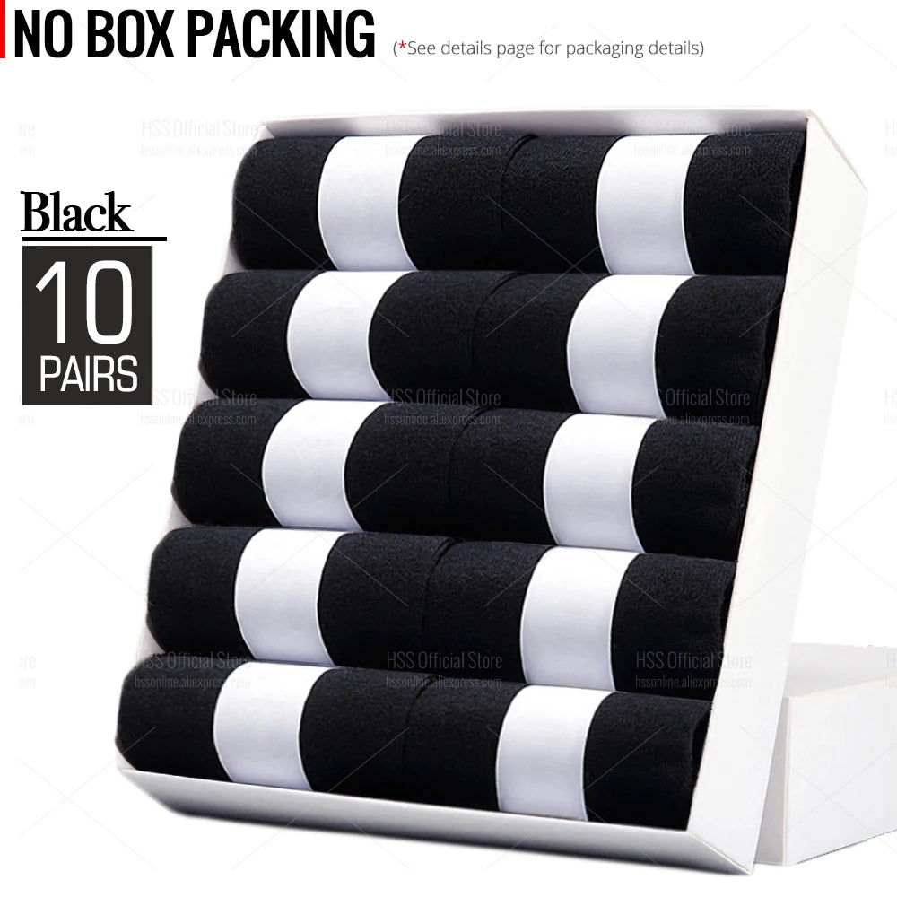 HSS 5/10 Pairs Men's Cotton Blend Socks Black Business Men Socks Soft Breathable Summer Winter for Male Socks Plus Size (6.5-14) Pi-Mart