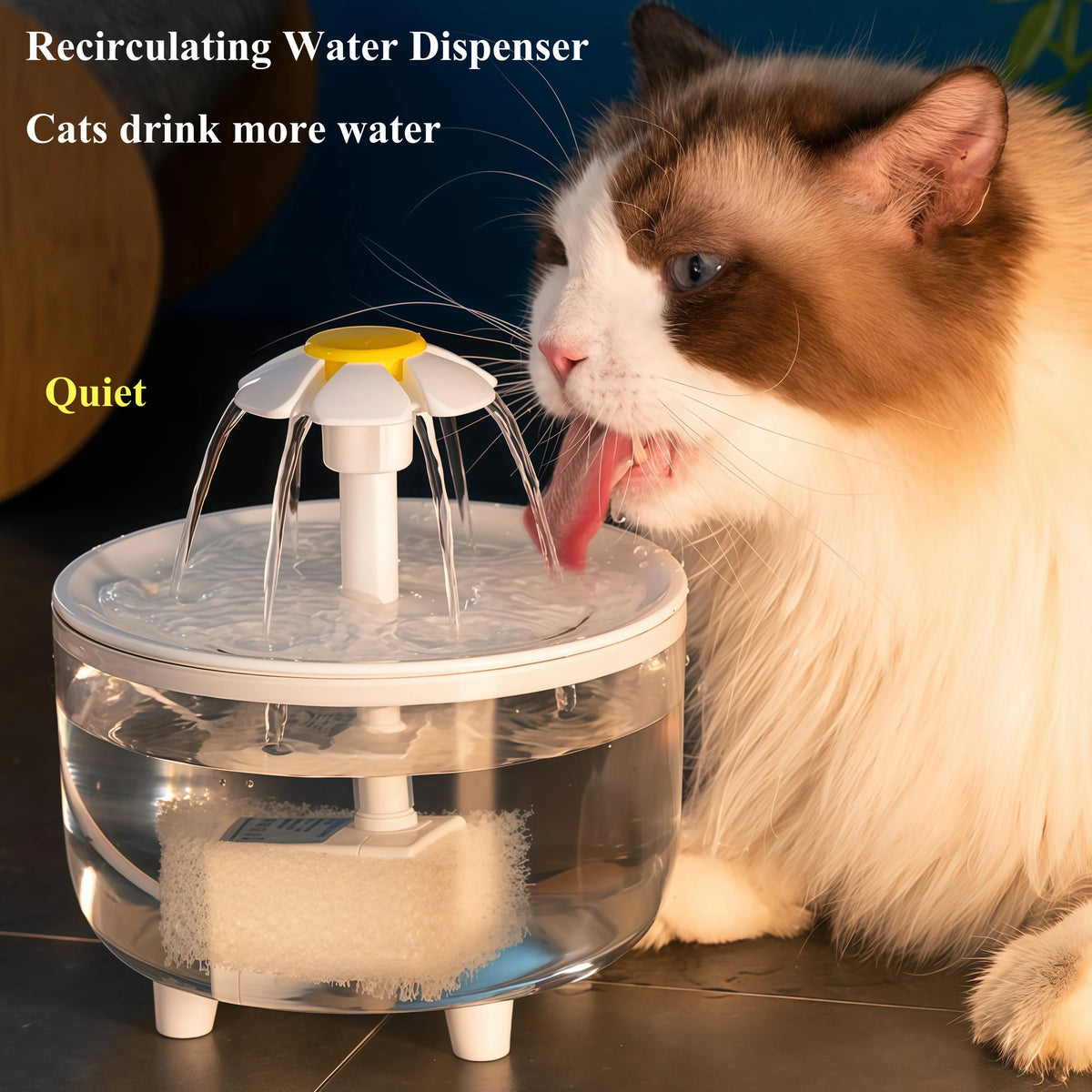 USB Electric Mute 1.2L Pet Water Fountain Automatic Cat Drink Bowl Filter Pet Drinking Dispenser Drinker For Cats Water Filter Pi-Mart