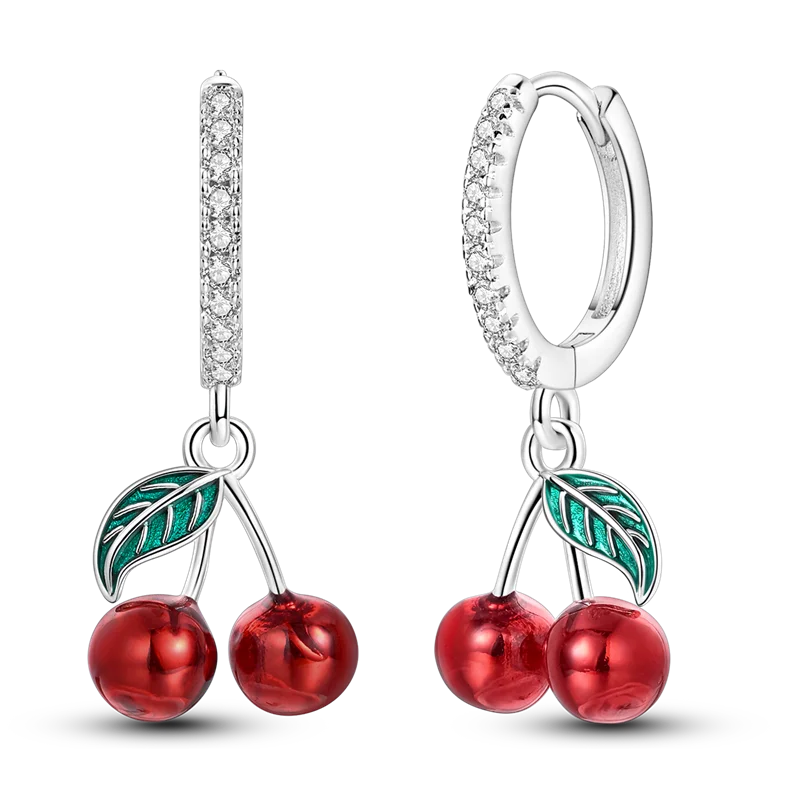Genuine 925 Sterling Silver Love Feather Earrings Fit Original Charms Hoop For Women Girls Stud Earring Fine Jewelry Gifts Pi-Mart
