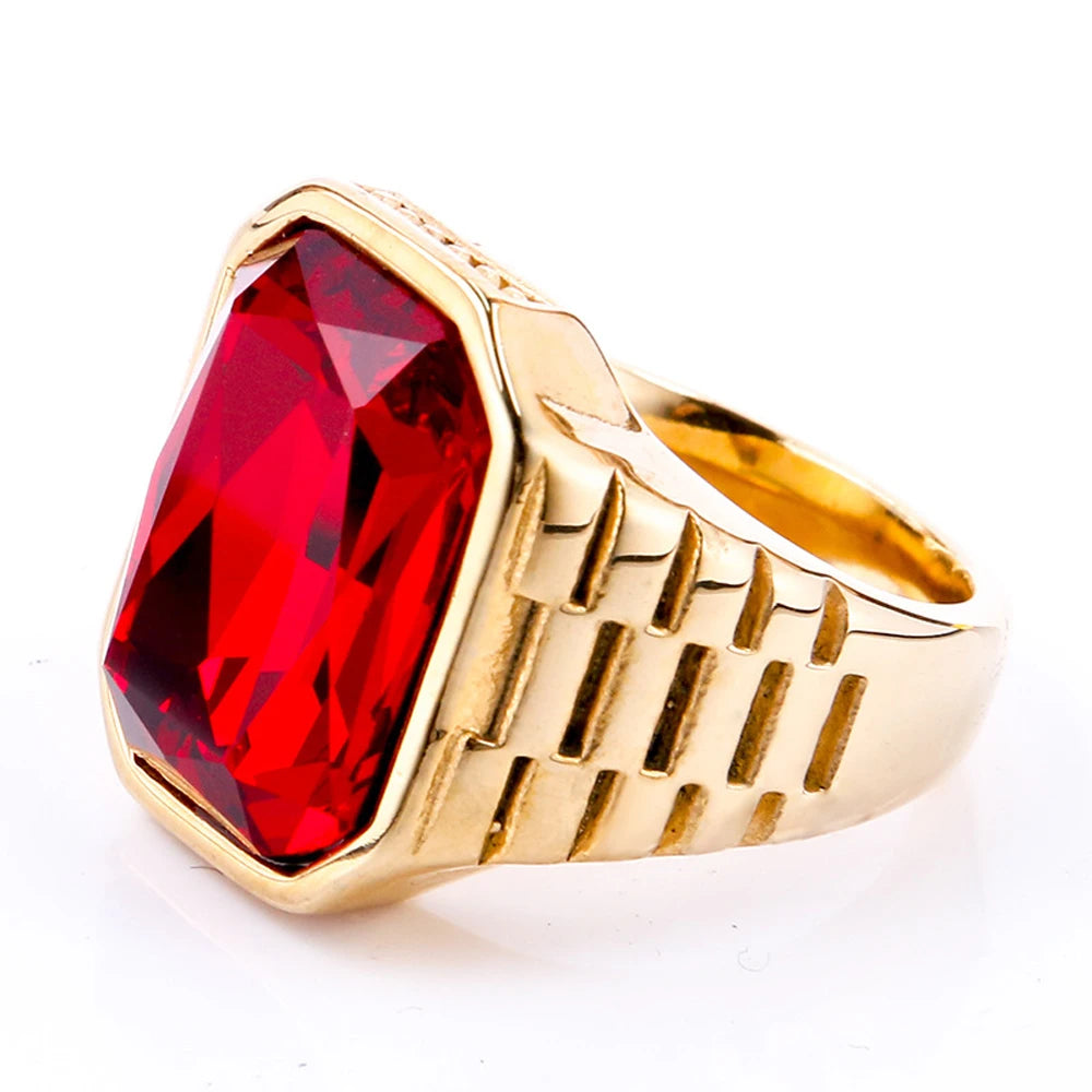 Men's Multi-Color Gemstone Rings For Women Personalized Trendsetter Stainless Steel Jewelry Manufacturer Direct Supplier Pi-Mart