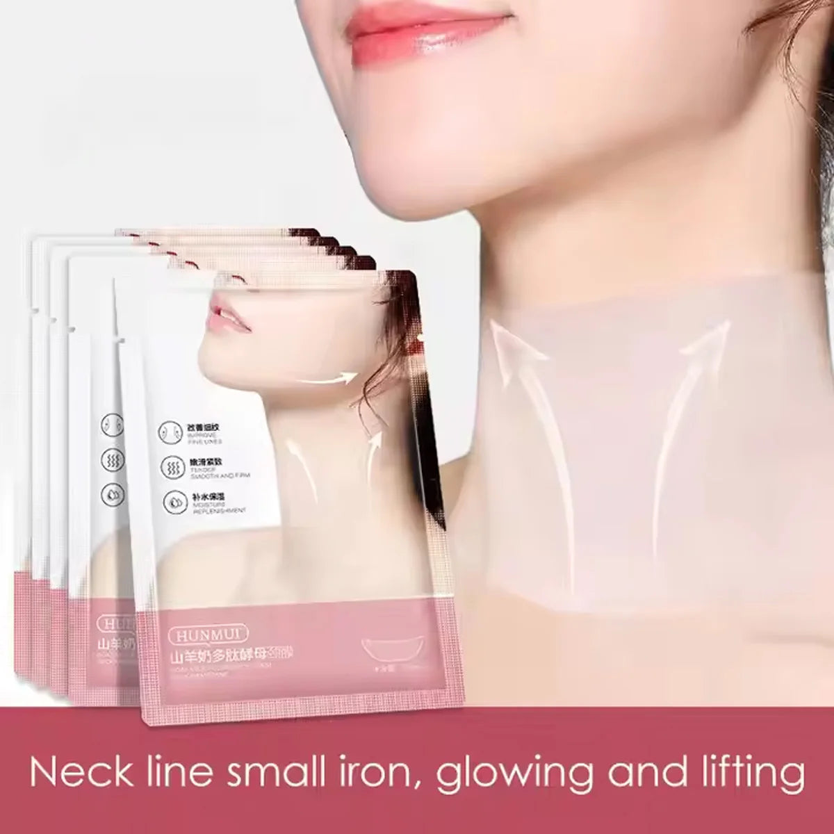 10pcs Goat Milk Neck Mask Collagen Firming Hydrating Crystal Neck Masks Skincare Nourishing Brightening Beauty Necks Skin Care Pi-Mart