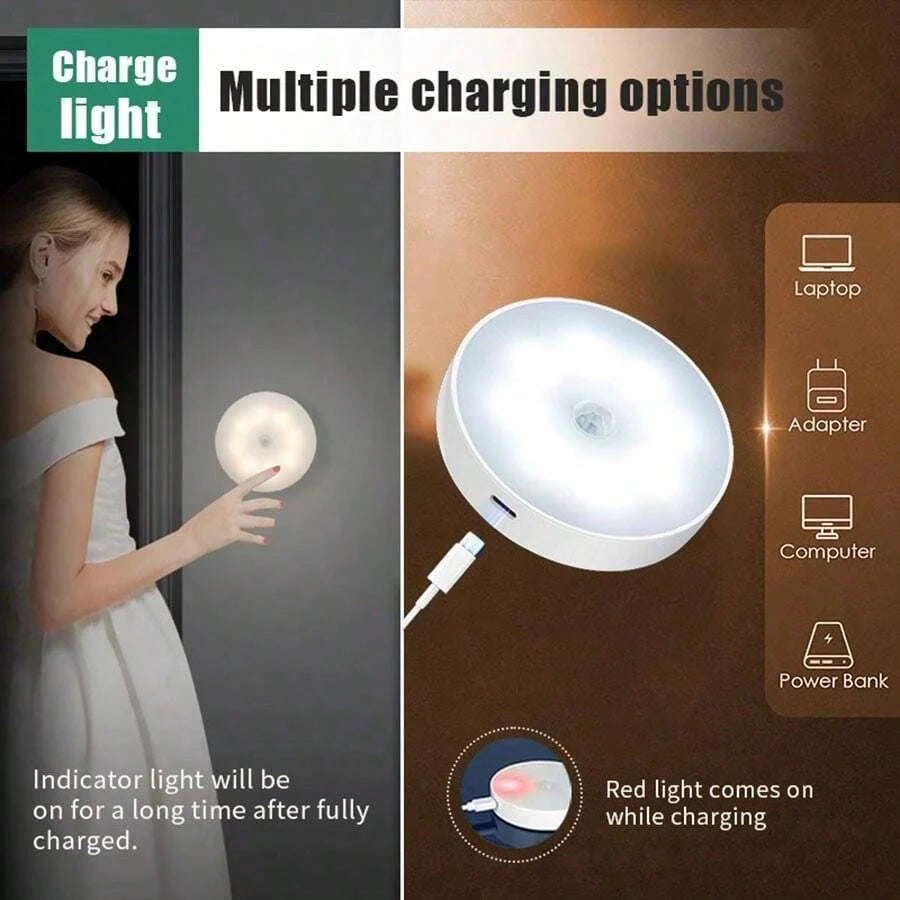 Rechargeable Motion Sensor Night Light,LED Closet Light,Cabinet Light,Wall Light for Kitchen,Bedroom,Bathroom,Hallway,Stairs Pi-Mart