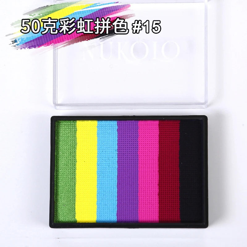 50g Facial and Body Paint Palette,Non-Toxic Rainbow Water-Soluble Body Paint for Rainbow Festival,Cosplay,Party,Art,Stage Makeup Pi-Mart