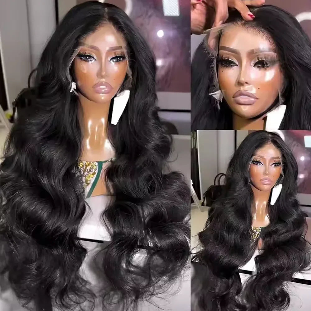 Raw Peruvian Body Wave 250% Density 40 42 inch 13x6 HD Lace Front Human Hair Wigs 13x4 Frontal Wigs Women Glueless Closure Wigs LadyShow.Store