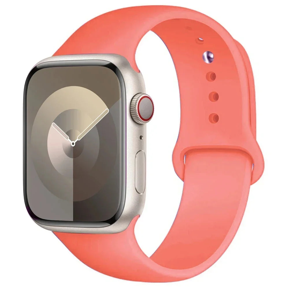 Silicone Band For Apple Watch strap 44mm 45mm 40mm 41mm 42-38mm 45 mm sport bracelet iwatch series 8 7 6 5 4 3 SE 9 Ultra 2 49mm LadyShow.Store