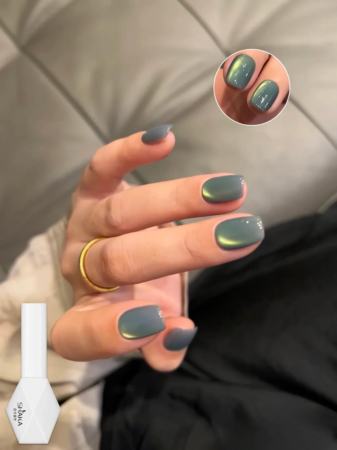 WS Black Glass Cat Magnetic Gel Nail Polish Punk Style Nail Art Manicure Varnis Semi Permanent Gel for Winter Nail Supplies Tri Light Beauty