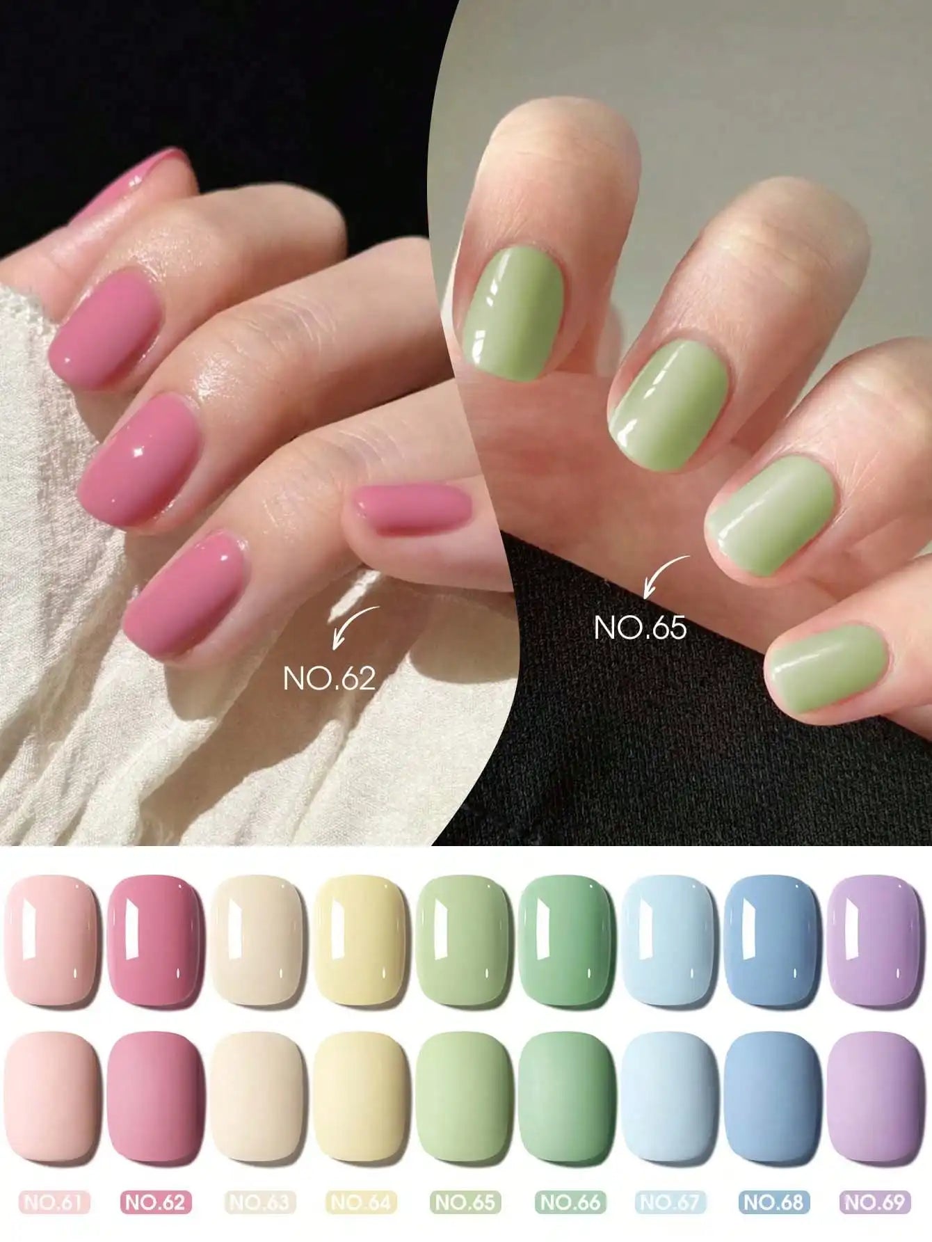 9PCS 15ml Colorful Gel Nail Polish Set, Soak-Off UV LED Nail Gel, Long-Lasting Liquid Manicure Varnish Tri Light Beauty