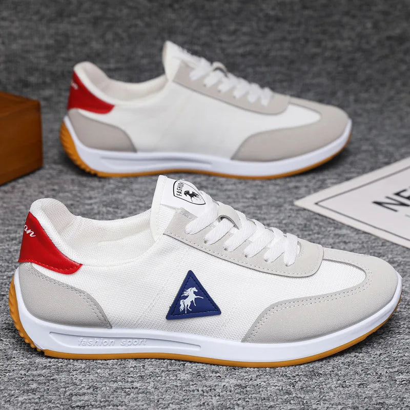 New 2026 Men's Casual Comfortable Breathable Sports Shoes Lightweight Anti-slip Wear-resistant Canvas Low-top round Toe Slip-On Pi-Mart