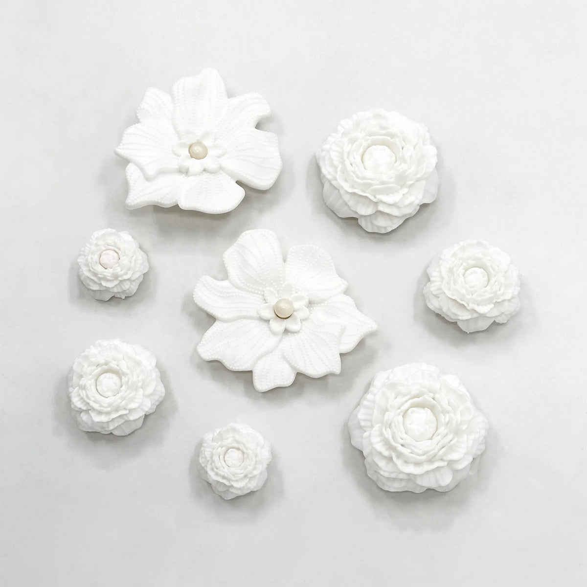 Cute Shoe Charms Set DIY Flower Hole Shoe Buckle Shoes Accessories 3D Flower Bouquet Bone White Hole Shoe Decorations For Women Pi-Mart