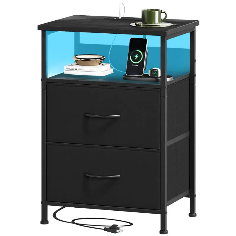 bedside table, chest cabinet, dresser, two drawers with cloth drawers, storage cabinet Pi-Mart
