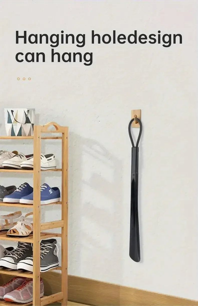 1pc Extra long flexible plastic shoe horns do not require bending durable shoe spoons for pregnant women wearing shoe assistants Pi-Mart