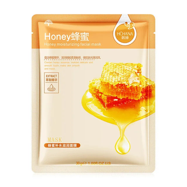 30pcs Natural Plant Facial Mask Moisturizing Oil Control Anti-Aging Fruit Aloe Korean Sheet Face Mask Beauty Skin Care Prodcuts LadyShow.Store