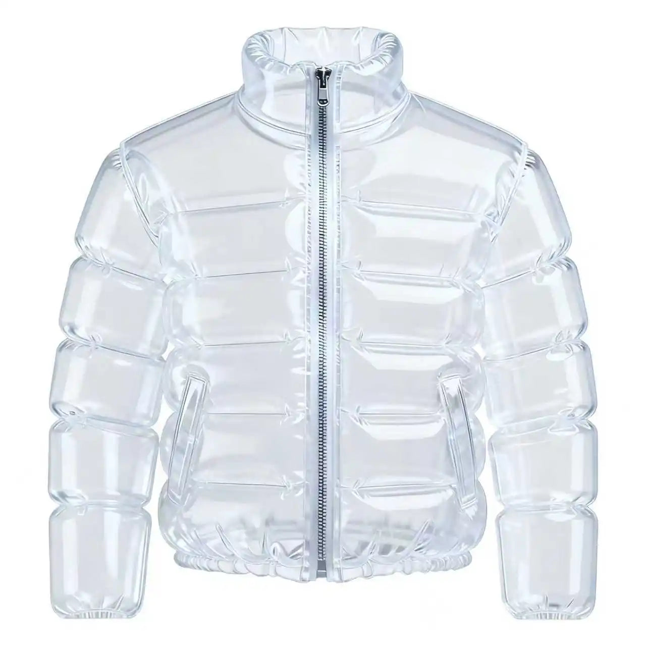Wearable Beer Jacket Refillable Beverage Jacket Transparent Beer Jacket with Straw Refillable Beverage Puffer Coat Parties LadyShow.Store