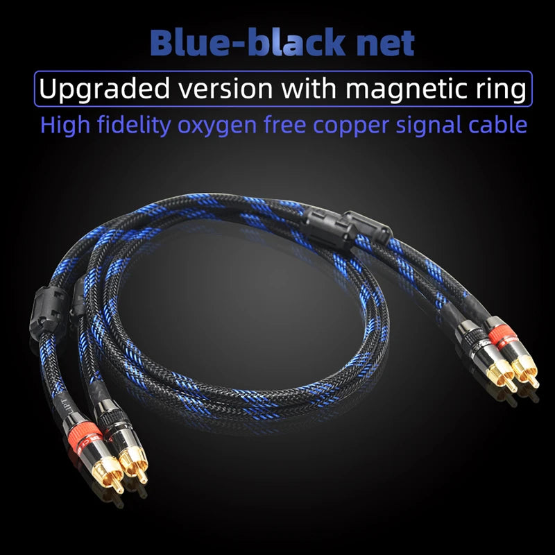 Hi-Fi Fine RCA Cable High Quality 4N OFC HIFI 2RCA-2RCA Male to Male Audio Cable Main Core Independent Shielding One Pair Pi-Mart