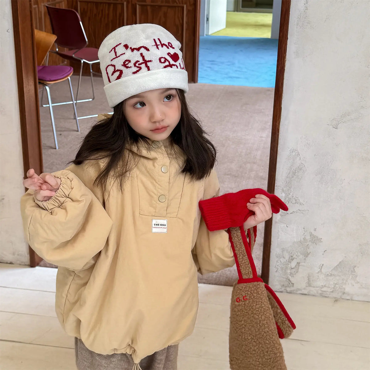 2025 Winter New Children Warm Coat Boys Girls Striped Cotton Padded Jacket Baby Parka Tops Baby Fleece Coat Fashion Kids Clothes Pi-Mart