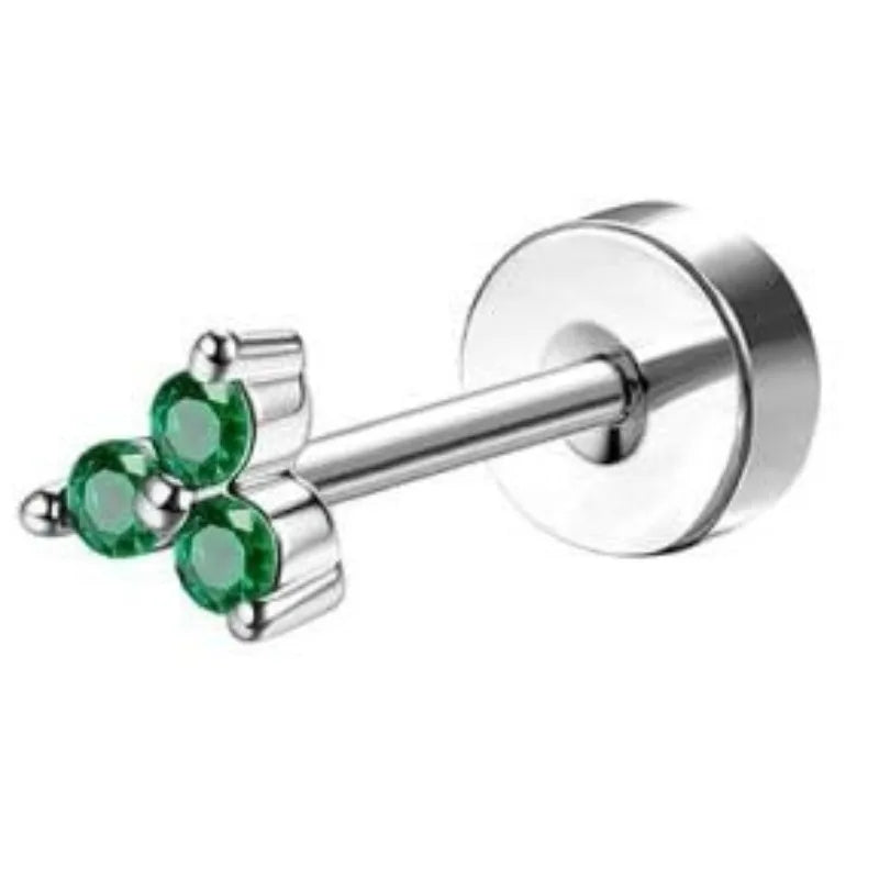 Bobisty 1pc Earrings for Sensitive Ears Surgical Stainless Steel Earrings for Women Dainty Flat Back Earring Stud Hoop Cartilage Pi-Mart